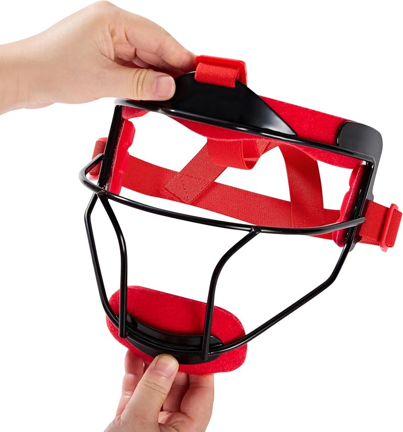 Yuyongshuai Softball Face Mask Defense Liner, Includes: 1 Forehead Pad, 2 Side Pads, 2 Chin Cups, 1 Ponytail Strap, 1 Large Super Glue Magic Hook - Image 3